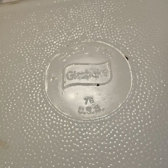 Lot of 2 VTG Glasbake 8" Square Casserole Dish Vegetables & 1 Qt Round Casserole - Picture 11 of 13